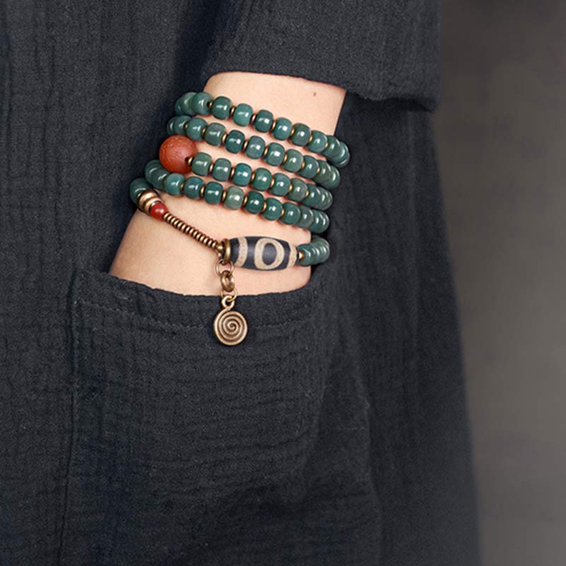 Buddha Stones 108 Mala Beads Bodhi Seed Dzi Bead Wisdom Bracelet - image 2