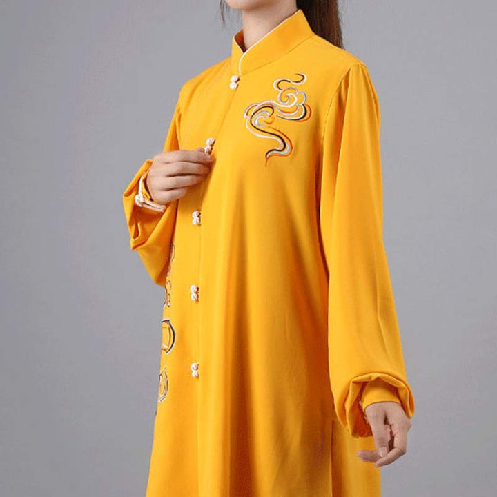Buddha Stones Auspicious Clouds Embroidery Meditation Prayer Spiritual Zen Tai Chi Qigong Practice Unisex Clothing Set - image 4