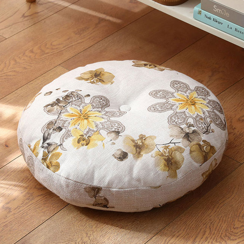 Buddha Stones Lotus Simple Pattern Linen Meditation Seat Cushion Home Living Room Decoration - Detachable - 40cm*10cm - MintCream - image 19