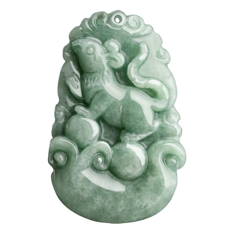 Buddha Stones Natural Green Jade 12 Chinese Zodiac Luck Prosperity Necklace Pendant - image 10