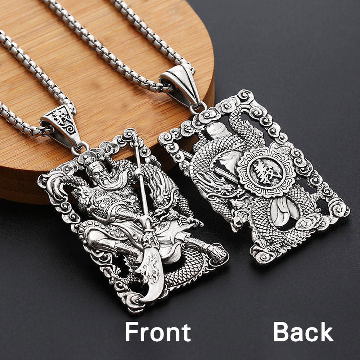 Buddha Stones Guan Gong Dragon Auspicious Clouds Wealth Necklace Pendant - image 3