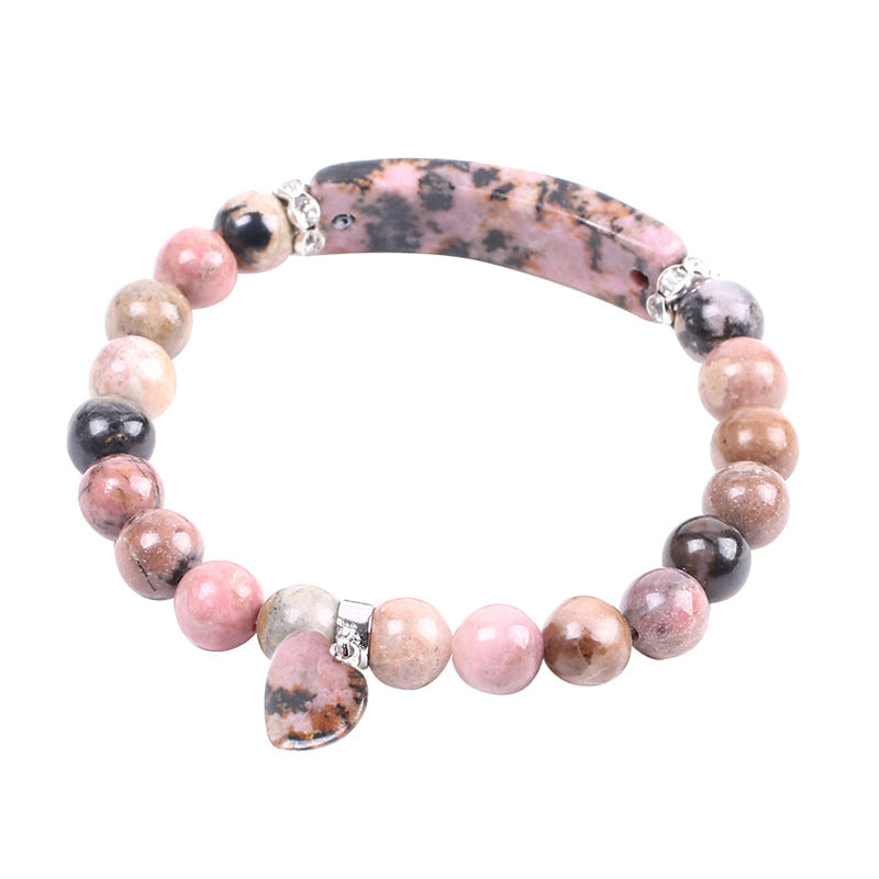 Buddha Stones Rhodonite Love Heart Healing Beads Bracelet - image 1