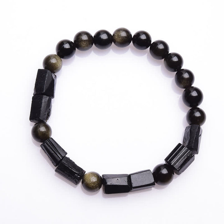Buddha Stones Gold Sheen Obsidian Black Tourmaline Wealth Bracelet - image 9