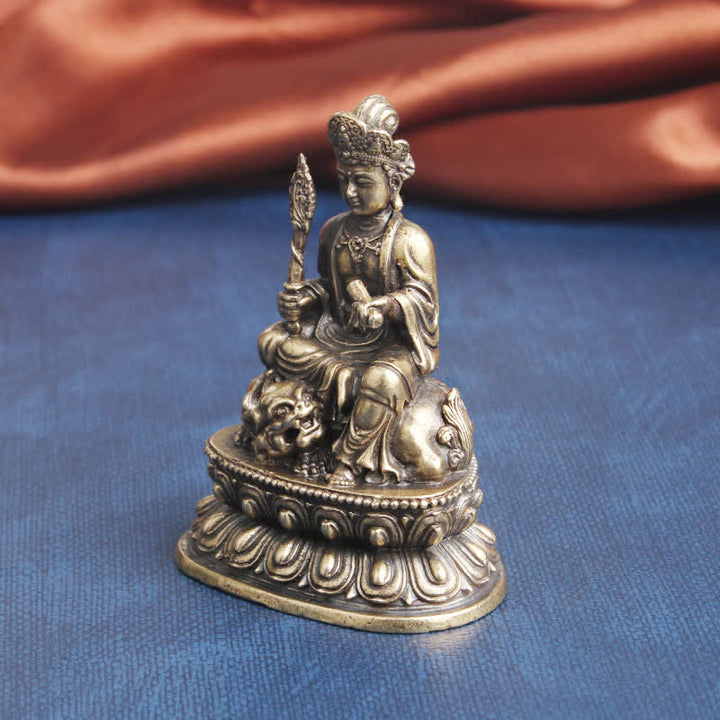Buddha Stones Manjusri Bodhisattva Serenity Copper Statue Decoration - image 4