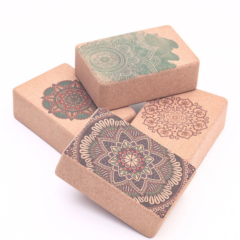 Buddha Stones Tibetan Mandala Mindful Yoga Cork Block - image 0