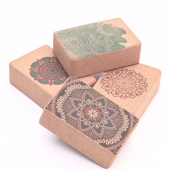 Buddha Stones Tibetan Mandala Mindful Yoga Cork Block - image 0
