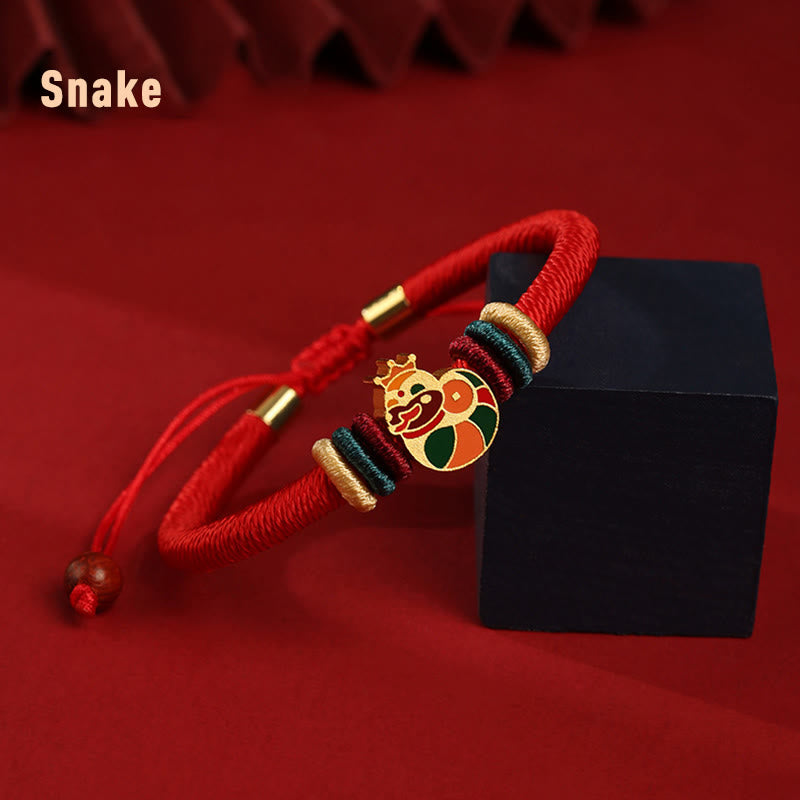 Buddha Stones Handmade 925 Sterling Silver Year of the Dragon Cute Chinese Zodiac Luck Braided Red Bracelet - Snake(Wrist Circumference 14-19cm) - image 14