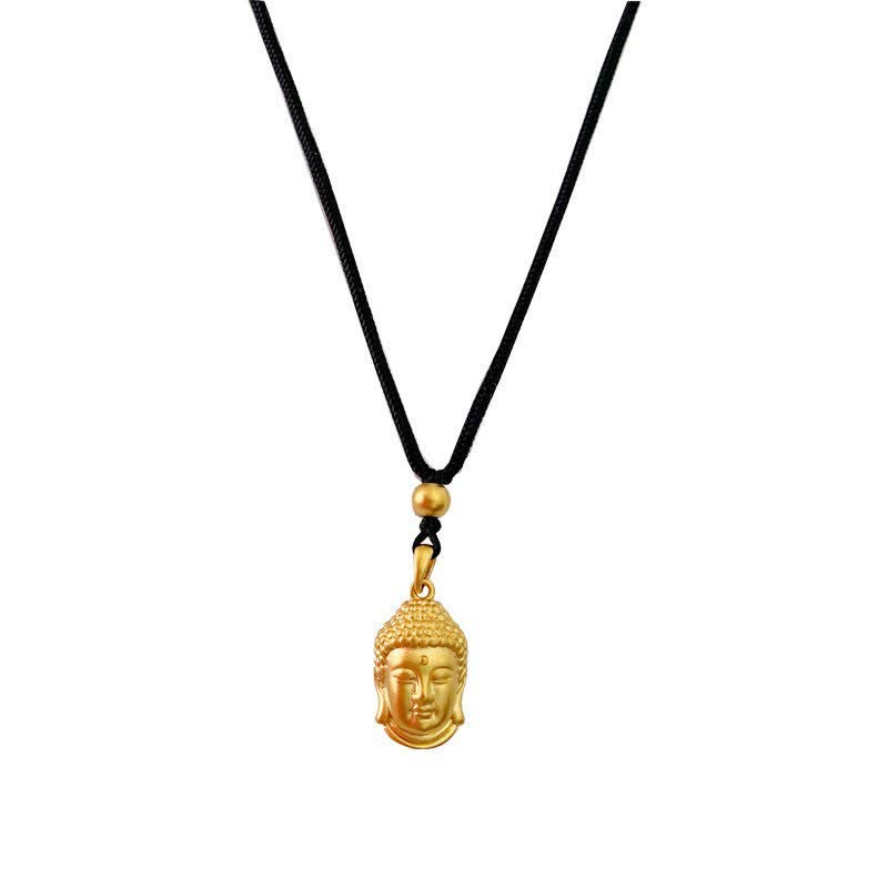 Buddha Stones Gold Buddha Copper Wealth Necklace Pendant - image 10
