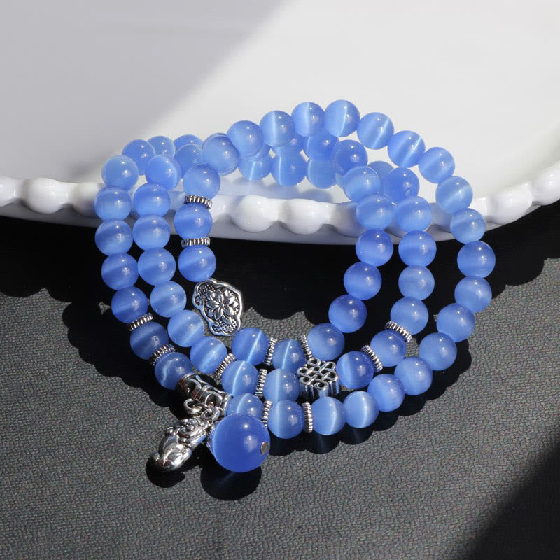 Buddha Stones Cat Eye PiXiu Support Triple Wrap Bracelet - image 18