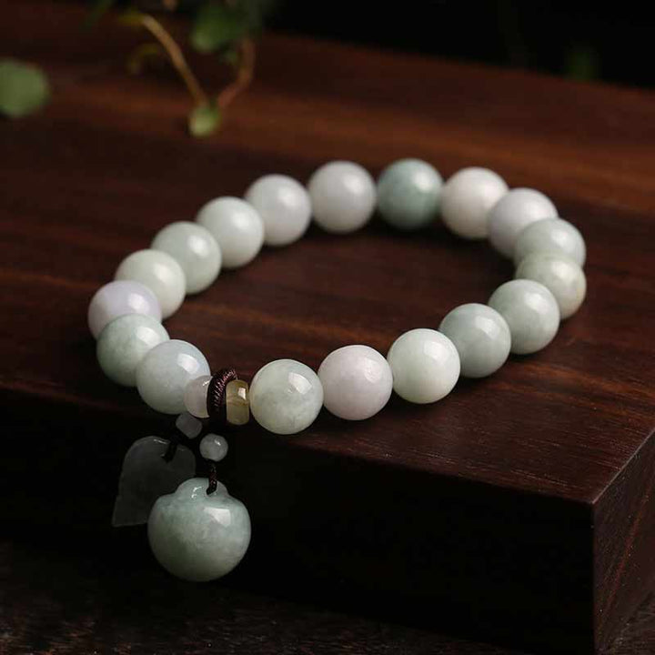 Buddha Stones Natural Jade Pi Xiu Buddha Gourd Apple Success Bracelet - image 6