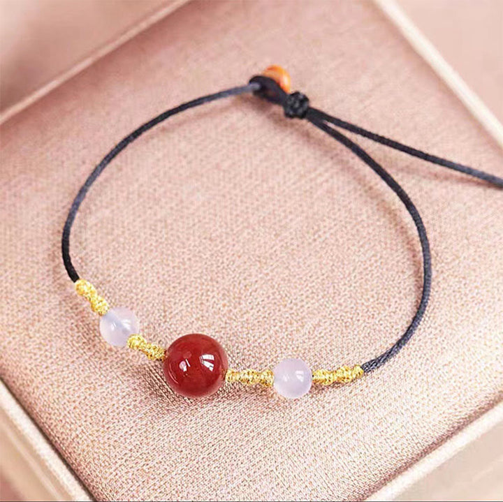Buddha Stones Natural Red Agate Chalcedony Self-acceptance Confidence String Bead Bracelet Necklace Pendant - 10mm Red Agate Chalcedony Bracelet - image 2