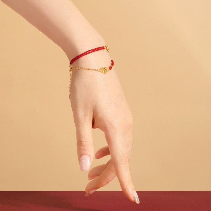 Buddha Stones Lock of Good Wishes Luck Strength Chain Bracelet - image 11