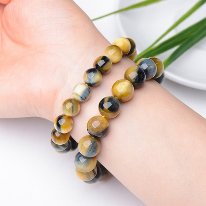 Buddha Stones Tiger Eye Protection Courage Strength Bracelet - image 3