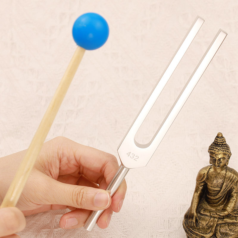 Buddha Stones Tuning Fork 432HZ Aluminum Alloy with Hammer for Mind and Spirit Healing - Tuning Fork - image 0