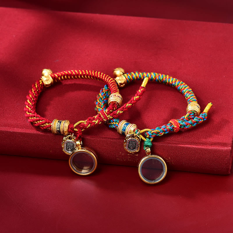 Buddha Stones Tibetan Om Mani Padme Hum Carved Zakiram Goddess of Wealth Charm Amulet Bracelet - image 7