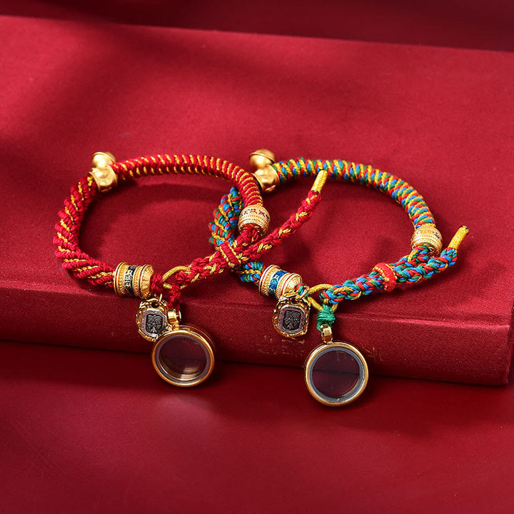 Buddha Stones Tibetan Om Mani Padme Hum Carved Zakiram Goddess of Wealth Charm Amulet Bracelet - image 7