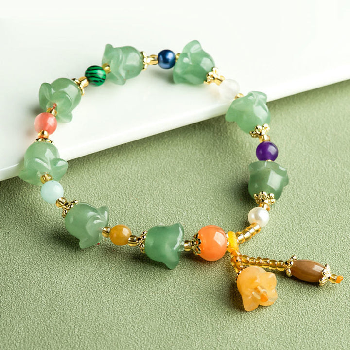 Buddha Stones Green Aventurine Magnolia Flower Luck Bracelet - image 3