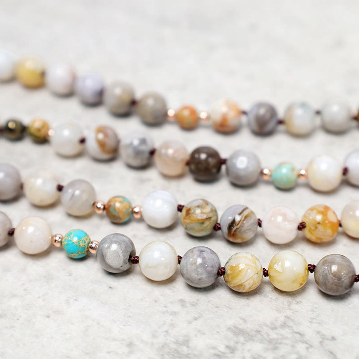 Buddha Stones Natural Ocean Picasso Jasper Beaded Healing Neckace - image 6