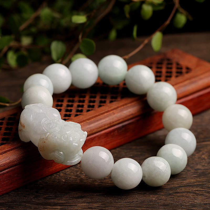 Buddha Stones Fengshui Wealth Prosperity Jade PiXiu Luck Bracelet - image 5