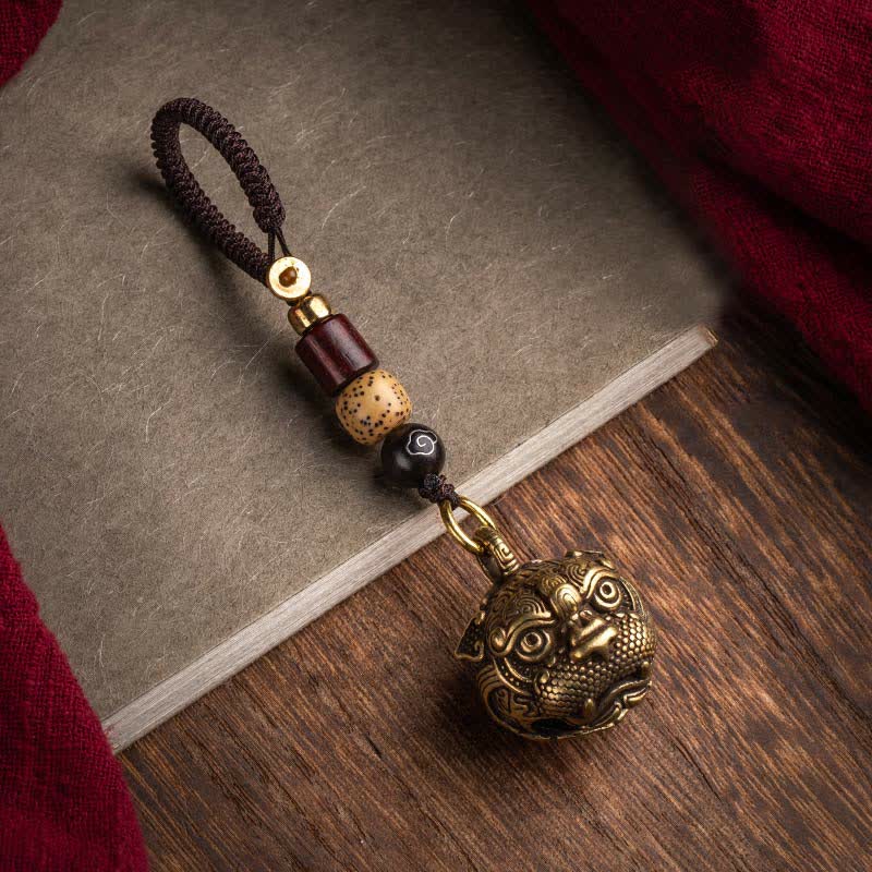 Buddha Stones PiXiu Wealth Copper Key Chain - image 1