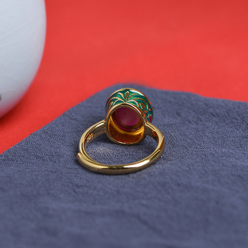 Buddha Stones 925 Sterling Silver Red Corundum Courage Ring - image 12