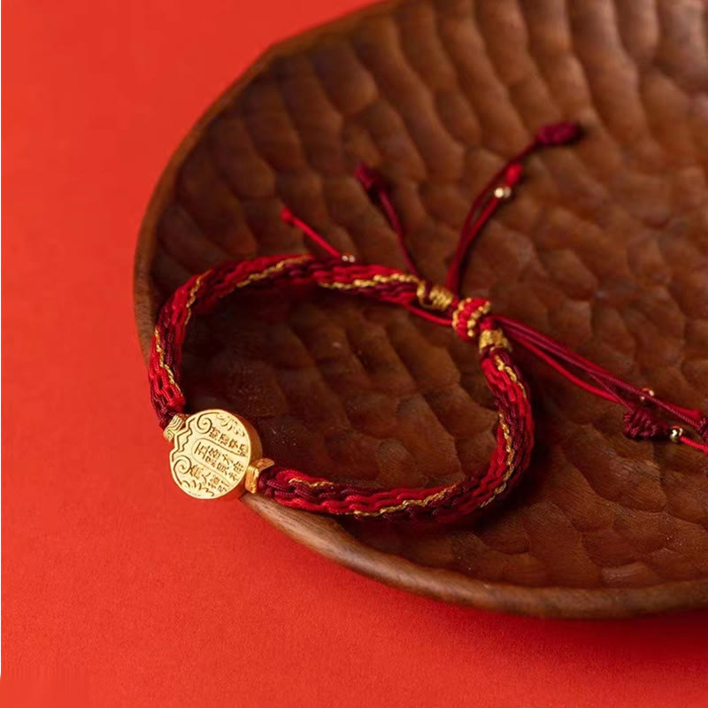 Buddha Stones Five Directions Gods of Wealth Handmade Reincarnation Knot Protection String Braid Bracelet - Reincarnation Knot Bracelet(Wrist Circumference 14-18cm) - image 0