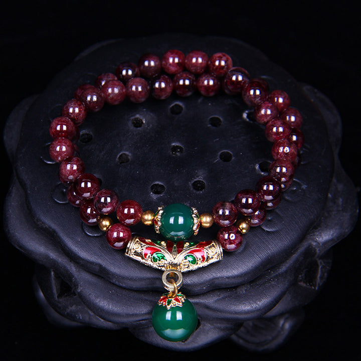 Buddha Stones Natural Garnet Blessing Bracelet - image 4