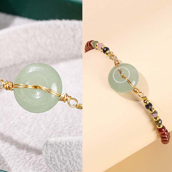 Buddha Stones Natural Garnet Peace Buckle Bead Calm Bracelet - image 7