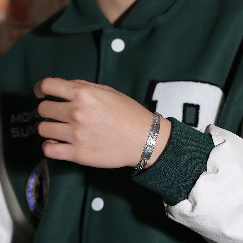 Buddha Stones Tiger Copper Luck Cuff Chain Bracelet - image 1