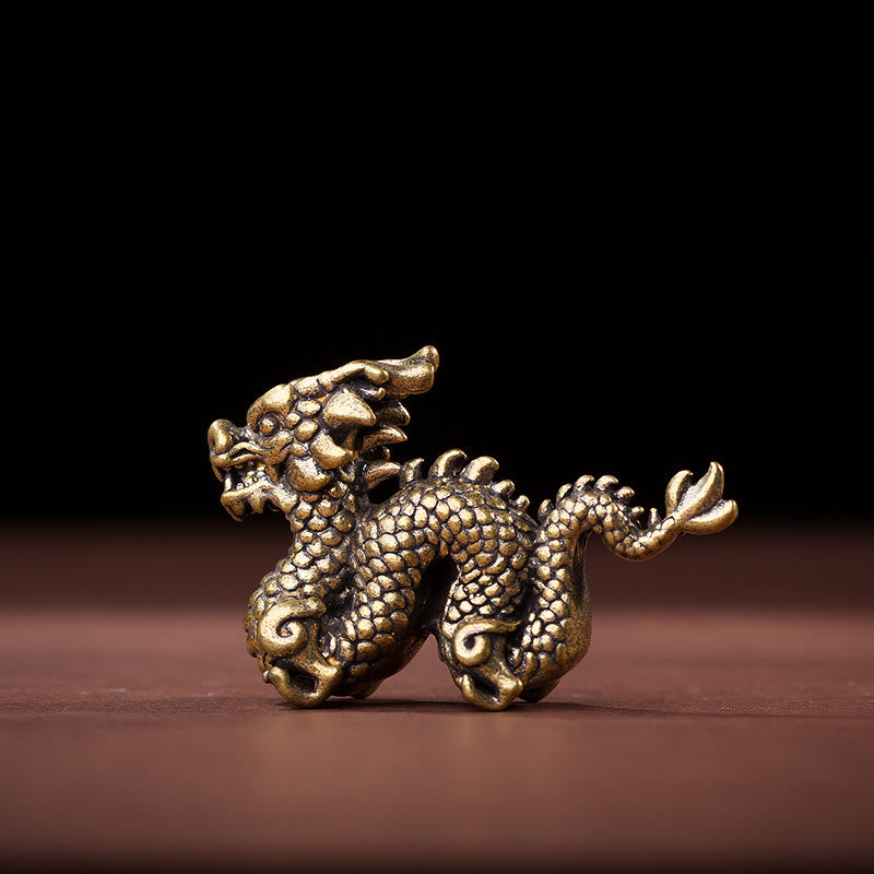 Buddha Stones Year Of The Dragon Small Auspicious Brass Dragon Luck Success Home Decoration - image 8