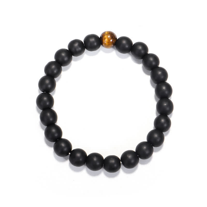 Buddha Stones 108 Mala Beads Frosted Stone Tiger Eye Balance Bracelet Necklace Pendant - image 3