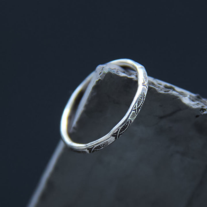 Buddha Stones 925 Sterling Silver Luck Koi Fish Wealth Ring - image 2