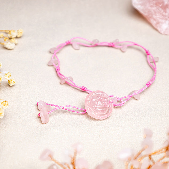 Buddha Stones Amethyst Pink Crystal Green Aventurine Rose Inner Peace Healing Anklet - image 7