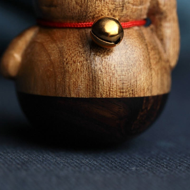 Buddha Stones Mini Lucky Cat Kitten Phoebe Zhennan Wood Blessing Decoration - image 15