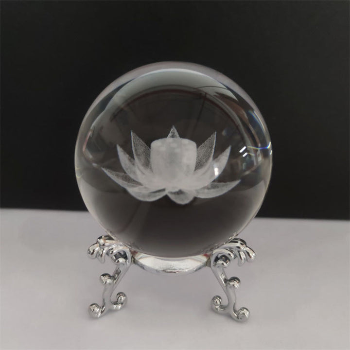 White Crystal Dragon Lotus Blessing Decoration - image 4