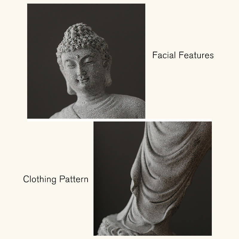 Buddha Stones Meditation Buddha Auspicious Clouds Design Serenity Home Decoration - image 8