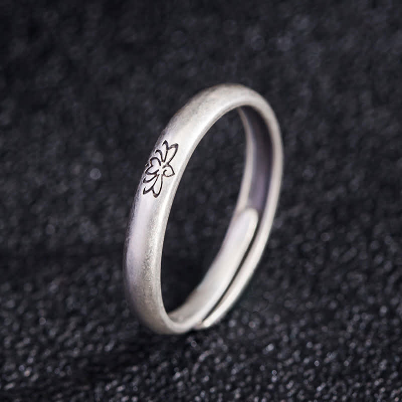 Buddha Stones 925 Sterling Silver Lotus Flower Enlightenment Ring - image 1