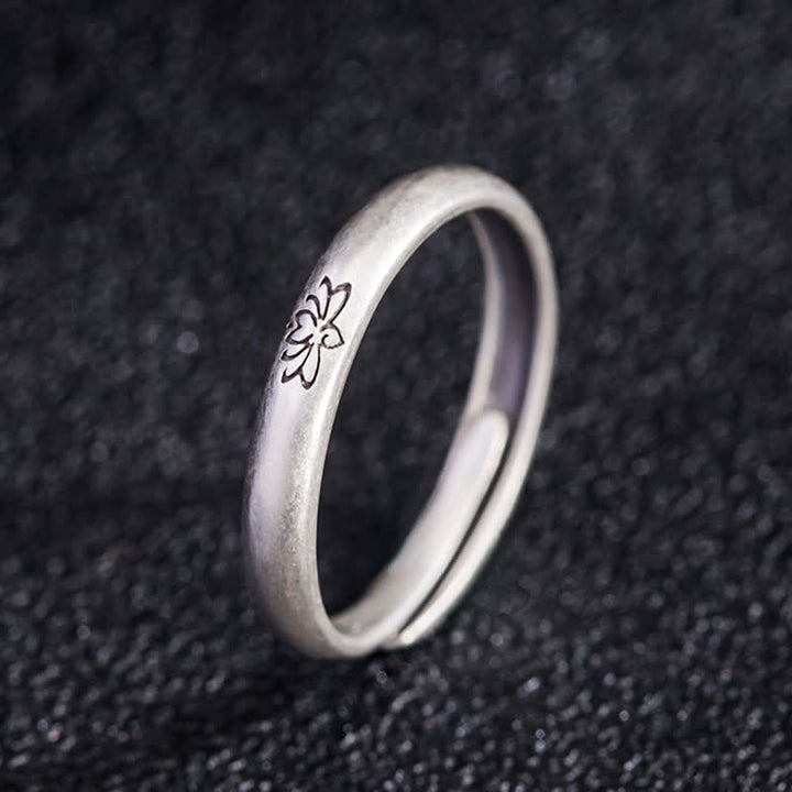 Buddha Stones 925 Sterling Silver Lotus Flower Enlightenment Ring - image 1