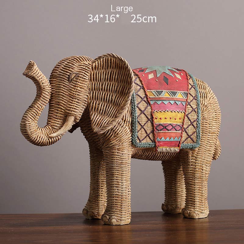 Buddha Stones Elephant Resin Wisdom Wealth Home Decoration - Large - image 6