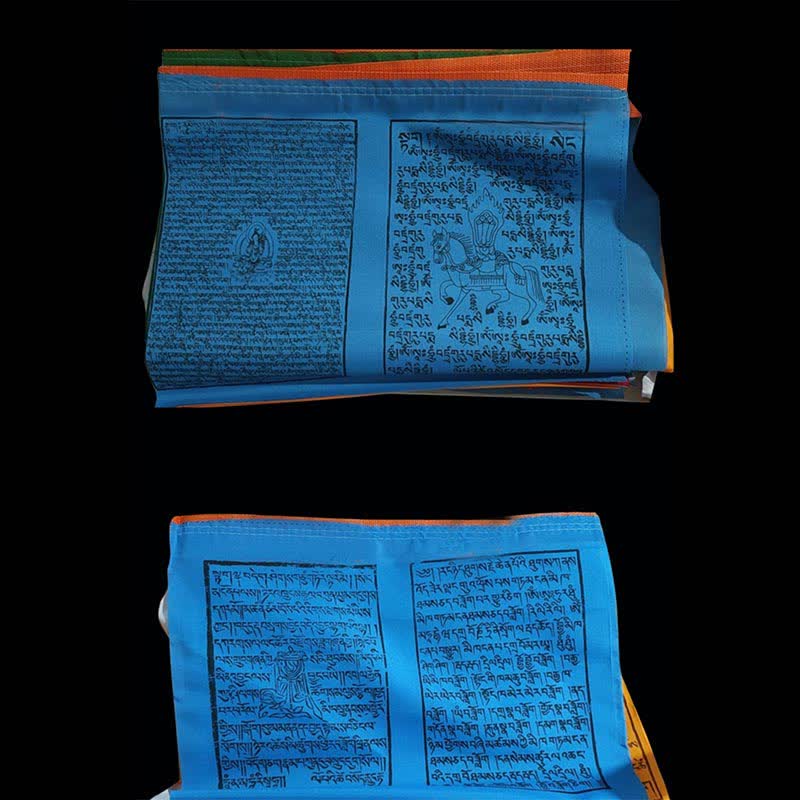 Buddha Stones Tibetan 5 Colors Windhorse Scriptures Auspicious Outdoor Prayer Flag - image 7