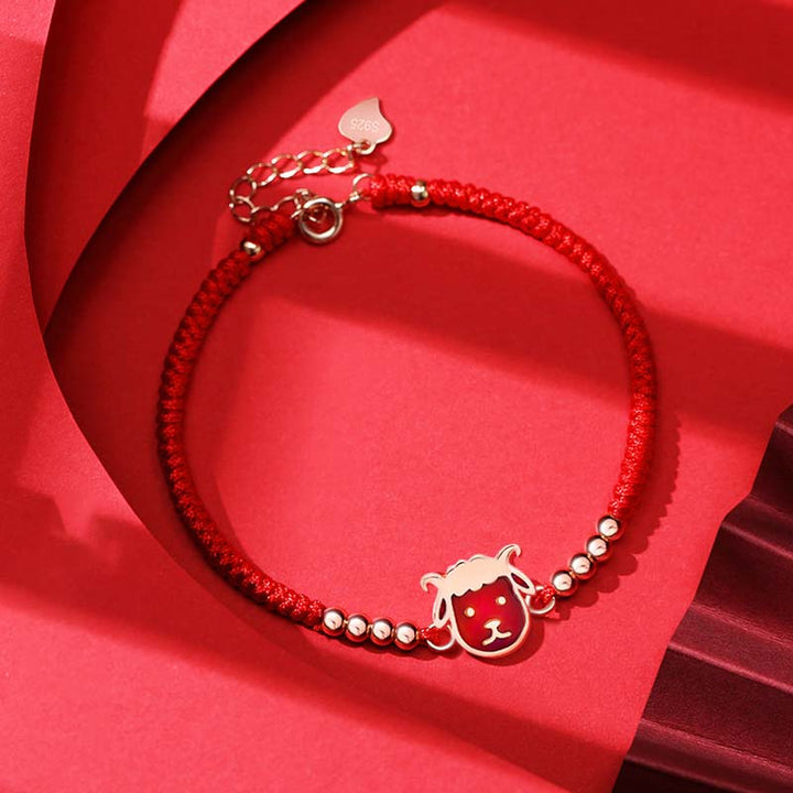 Buddha Stones 12 Chinese Zodiac Lucky Red String Bracelet - Goat(Bracelet Size 14+3.5cm) - image 13
