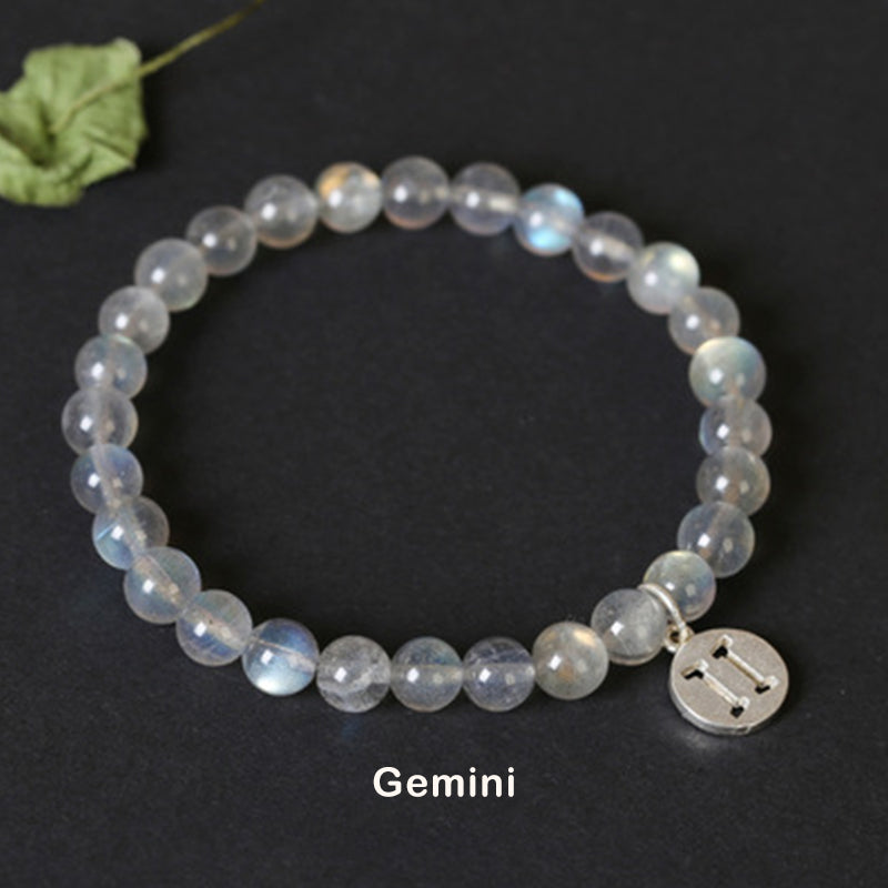 12 Constellations of the Zodiac Moonstone Charming Bracelet - Gemini - image 8