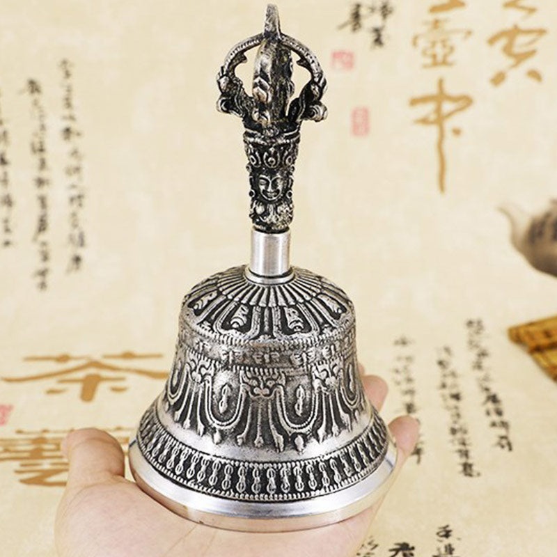 Buddha Stones Tibetan Meditation Bell and Vajra Dorje Copper Decoration Set - image 1