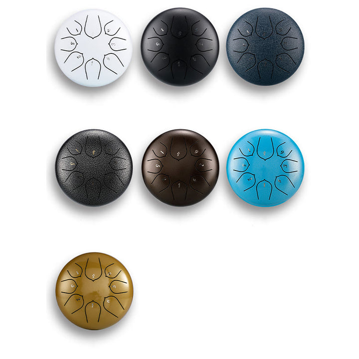 Buddha Stones Steel Tongue Drum Sound Healing Meditation Lotus Pattern Drum Kit 8 Note 6 Inch Percussion Instrument - image 22