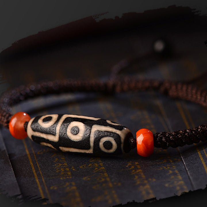 Buddha Stones Tibetan Nine-Eye Dzi Bead Prosperity String Bracelet - image 6