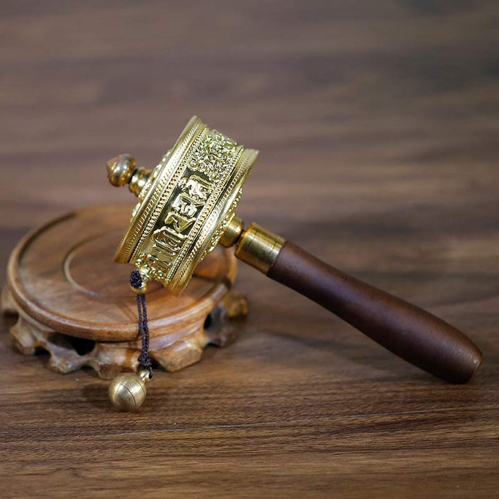 Tibetan Prayer Wheel Six True Words Sandalwood Healing Decoration - image 2