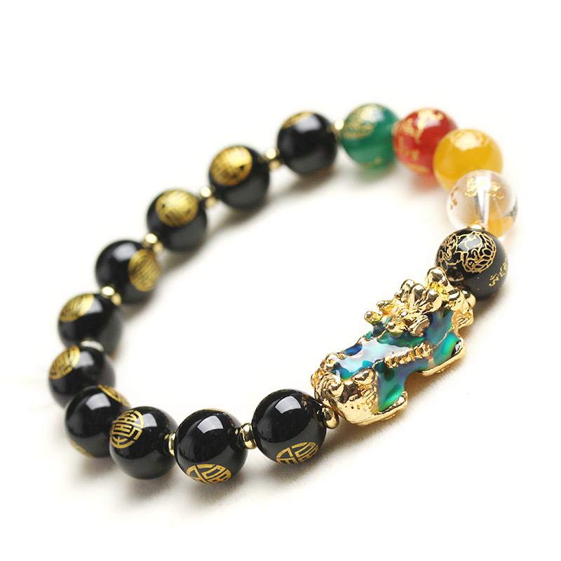 Buddha Stones Color-Changing Pixiu Obsidian Luck Bracelet - image 2