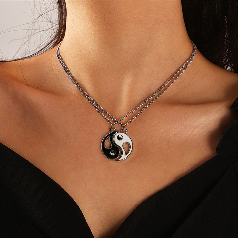 2pcs Yin Yang Pendant Couple Necklace - image 2