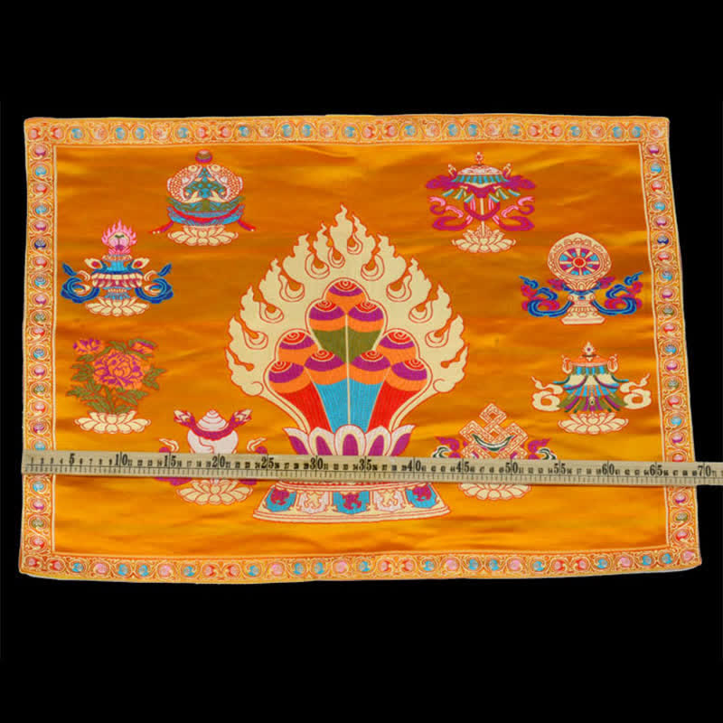 Prayer Altar Mat Healing Meditation 8 Auspicious Symbols Mat - image 10