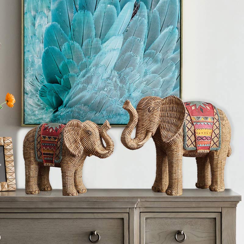 Buddha Stones Elephant Resin Wisdom Wealth Home Decoration - image 1